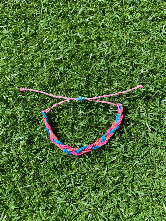 Coral Breeze Wax String Bracelet