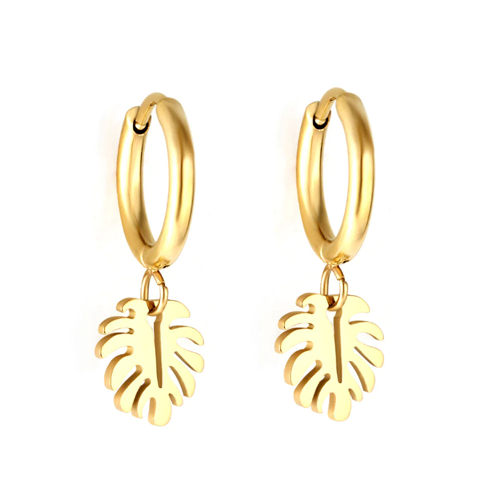 Hypoallergenic Palm Leaf Earrings